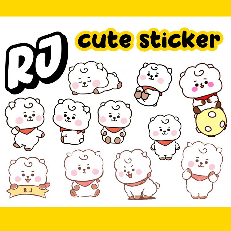 Boneka baby sitting bts bt21 karakter chimmy cooky mang koya rj tata. Rj Baby Stiker Jin Rj Sticker Pack Bts Bt21 Shopee Indonesia