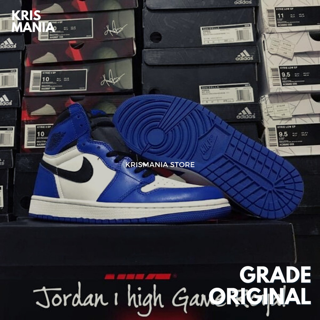 Sepatu ini didesain oleh peter c. Jual Sepatu Nike Air Jordan 1 High Boot Biru Pria Grade Original Murah Import Indonesia Shopee Indonesia