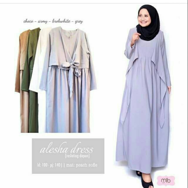 Alesha Dress Gamis Modern Mat Peach Sofie Long Dress Formal Dan