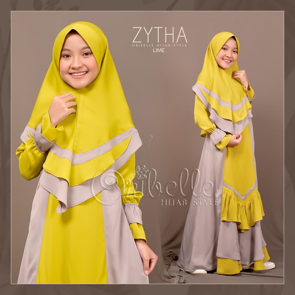 Gamis Anak Zytha Lime Original Oribelle Kids Shopee Indonesia