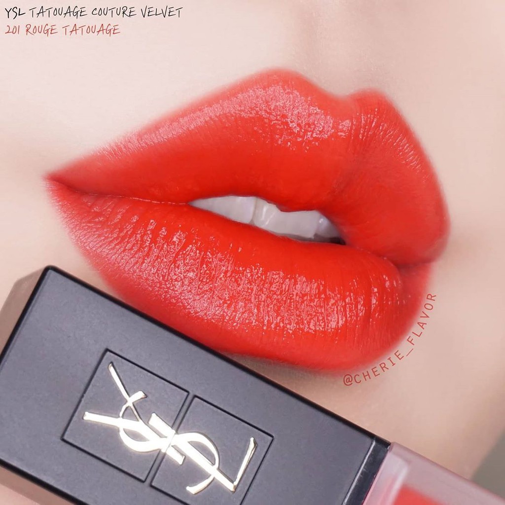 พร อมส ง Ysl 201 Rouge Tatouage Tatouage Couture Velvet Cream Shopee Thailand