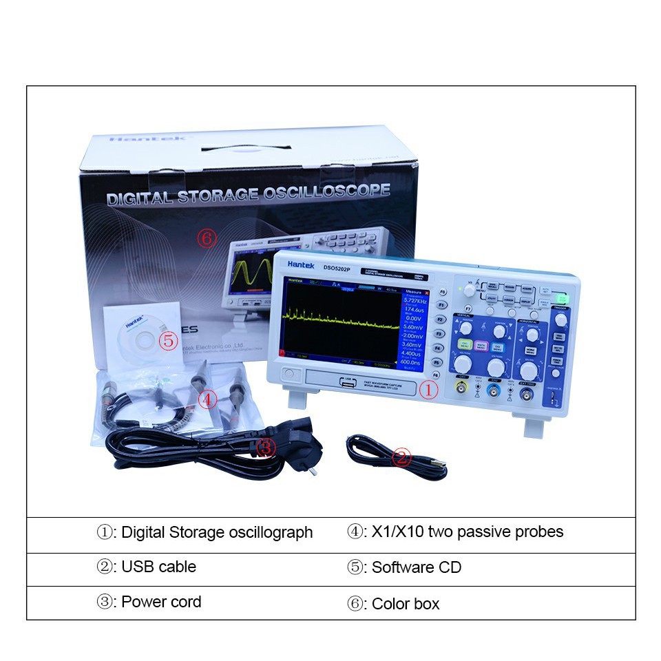Hantek DSO5202P ออสซิลโลสโคป 2CH 200MHz 1GSa/s, 40K Record Length | Shopee Thailand