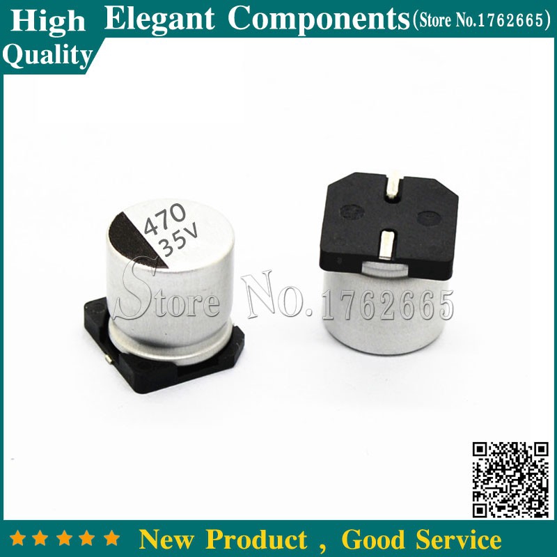 10pcs 470uf 35v 35v 470uf Smd Aluminum Electrolytic Capacitor 35 V 470 Uf Size