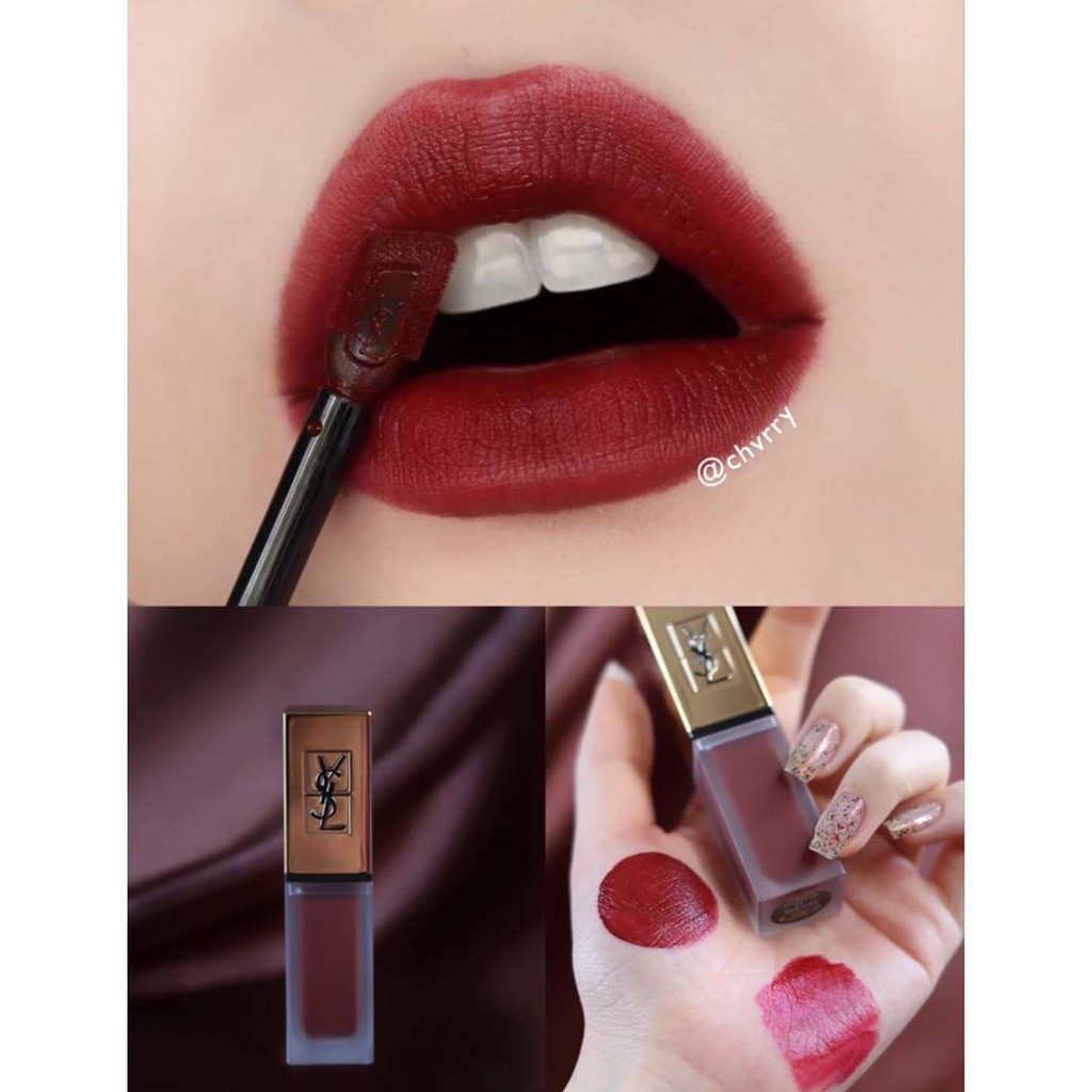 พร อมส ง Ysl ใหม 34 Crimson Rivals Tatouage Couture Matte Stain Shopee Thailand