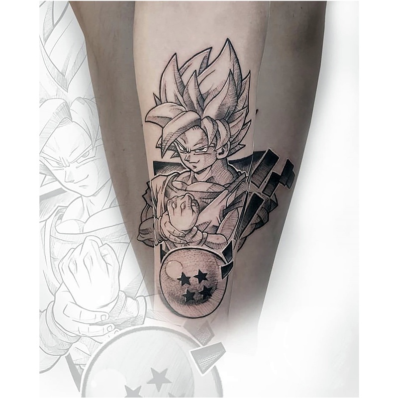 6 Folhas De Tatuagem Temporária De Dragon Ball / Goku / Tatuagem Temporária / Impermeável | Shopee Brasil 800_x_800_jpg