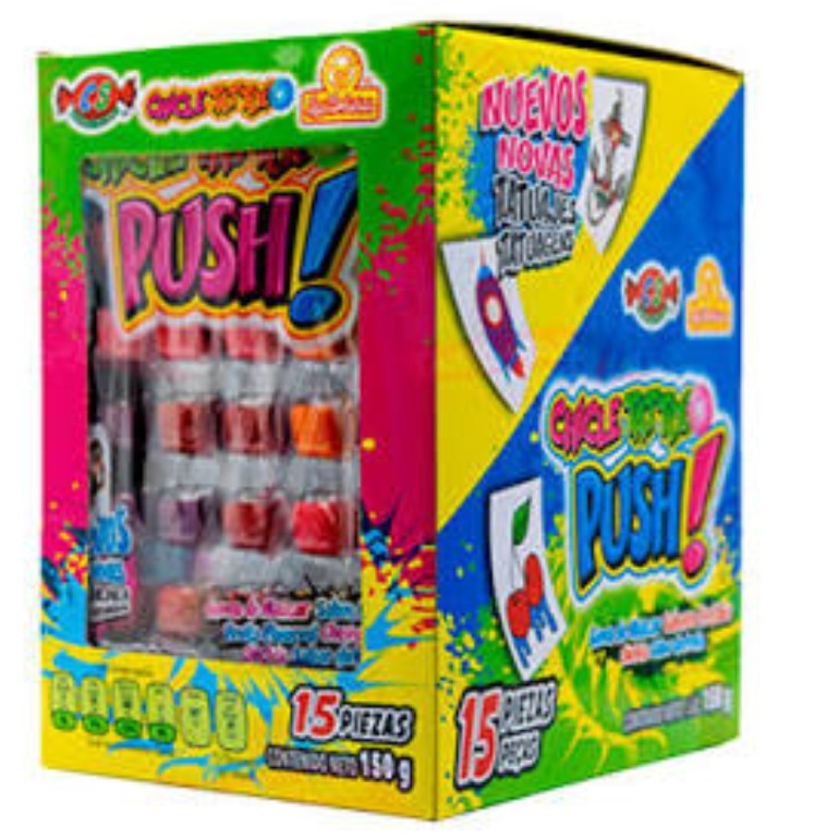 Caixa de chiclete tatuagem Chiclete Big Big Tattoo Irada Liga Da Justica Sabor Tutti Futti 315g Arcor Doce Malu Mobile