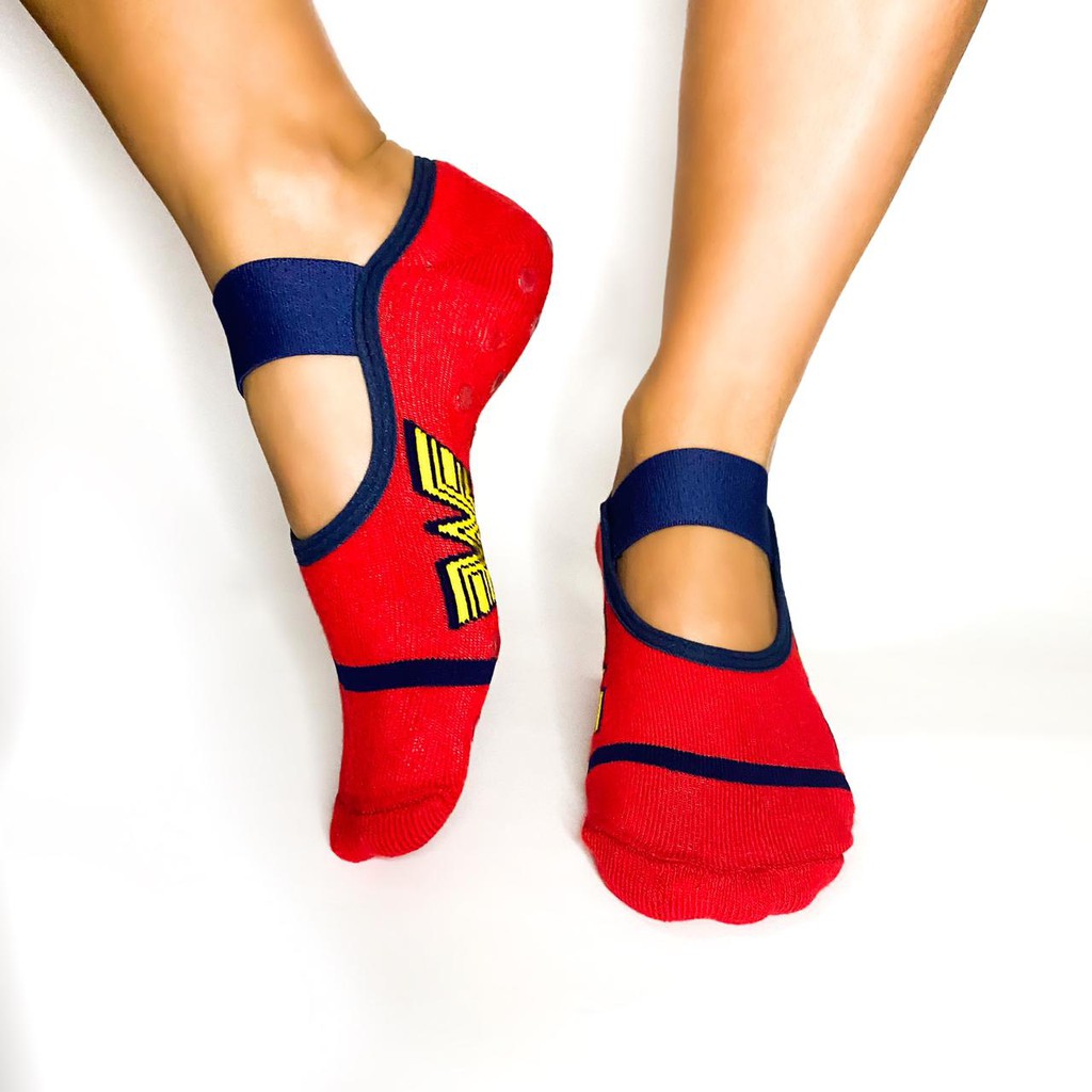 Meia Sapatilha Mulher Maravilha Feminina Pilates Yoga