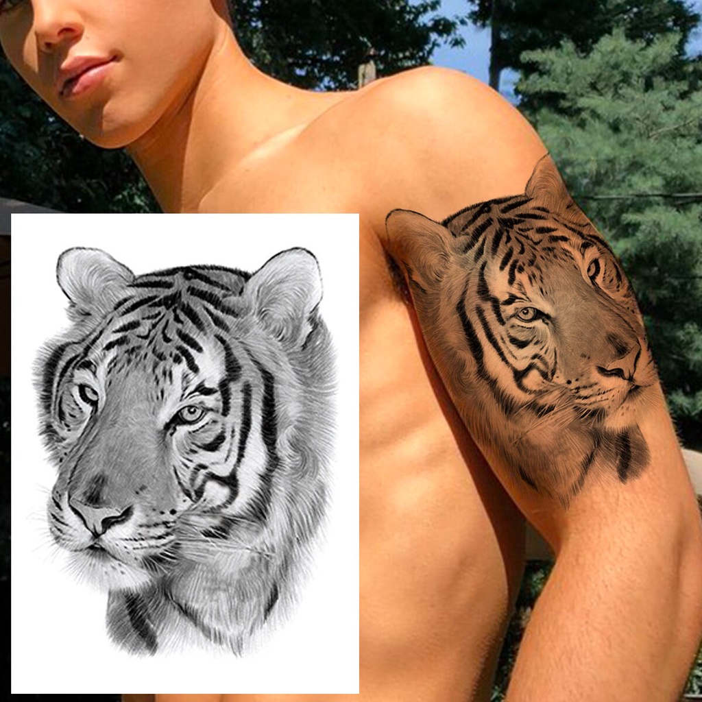 Ferocioso Leão Tigre Temporária Tatuagem Para Homens Mulheres Adulto Criança Espada Bússola Tatuagens De Flores Adesivo Falso Preto Transferable Tatoo | Shopee Brasil 1024_x_1024_jpg
