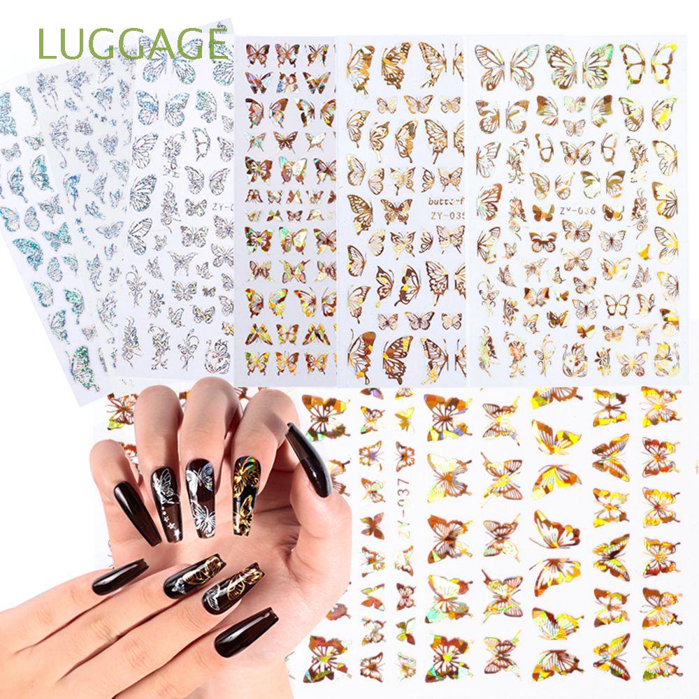 100% brand new and high quality fingernail stickers. Luggage New Nail Stickers Colorful Holographic 3d Butterfly Nail Decals Gold Silver Diy Manicure Hot Nail Art Adhesive Shopee Mexico
