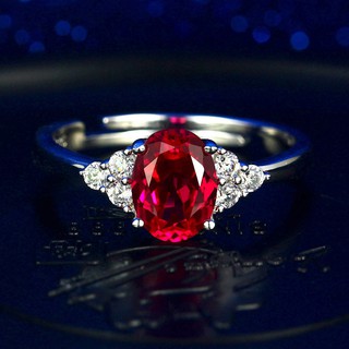 Sterling Silver Princess Diana Ruby Statement Ring