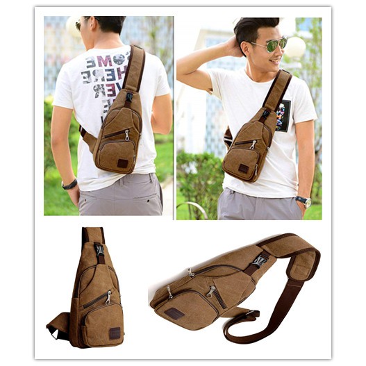 Simple Canvas Bag One Shoulder Bag Oblique Satchel Casual Bag Sports Small Backpack Canvas Bag Front Oblique Satchel Shopee Malaysia