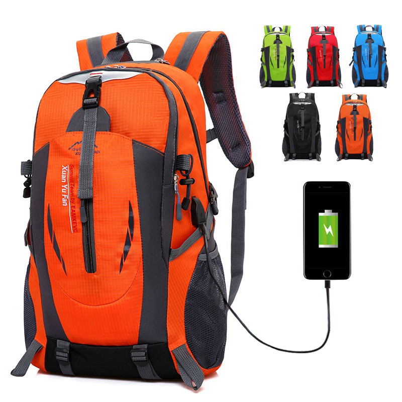 40l Outdoor Hiking Backpack Usb Charging Portable Waterproof Travel Bag Shopee Malaysia