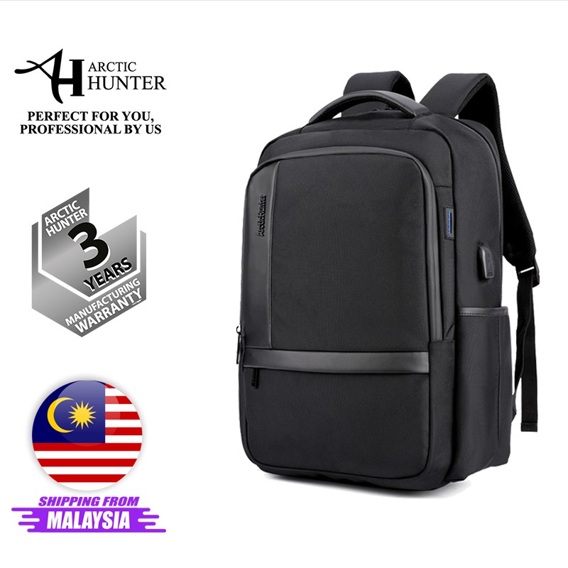 Arctic Hunter I Crusaderz Backpack Waterproof Nylon Laptop Backpack Usb Charging Business Professional Travel 15 6 Shopee Malaysia