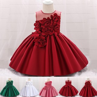 2020 Embroidery Baby Girl S Dress Baptism Dress Wedding Princess Dress Girl Birthday Party 0 24 Months Shopee Malaysia
