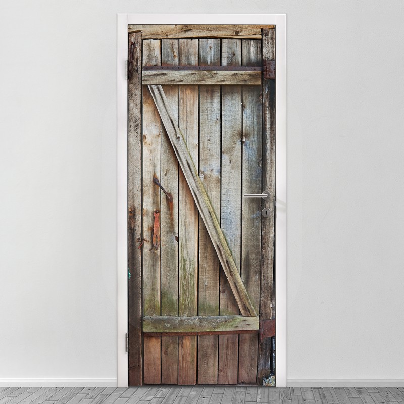 Wooden Gate Self Adhesive Door Covering Wallpaper Wall Sticker For Living Room Room Bathroom Kitchen Background Door Decoration Waterproof Wall Sticker Self Adhesive Shopee Malaysia