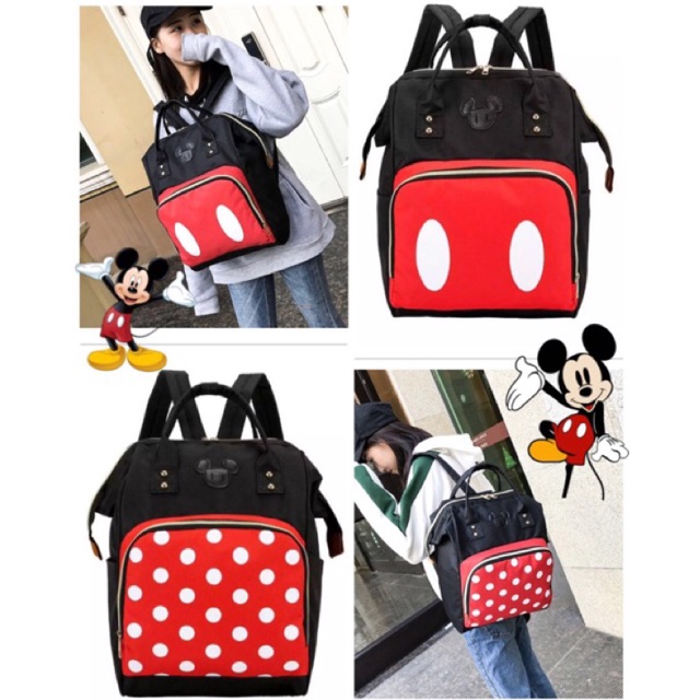 Anello New Design Mickey Mummy Maternity Nappy Diaper Bag Large Baby Imama Travel Backpack Ready Stock Shopee Malaysia