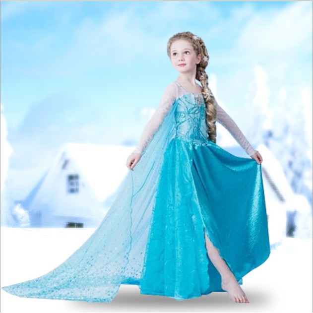 Frozen Girls Dress Princess Lace Kids Play Long Dresses Dinner Dress Shopee Malaysia