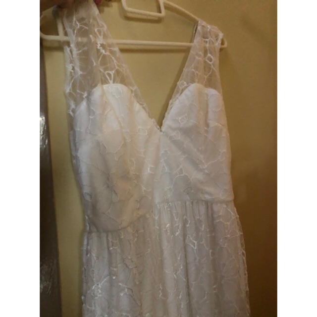 White Wedding Dinner Dress Shopee Malaysia