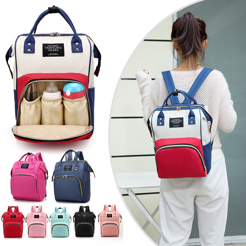 Fashion Mummy Maternity Nappy Bag Large Capacity Diaper Bag Travel Backpack Nursing Bag For Baby Care Women Stroller Bag Shopee Malaysia