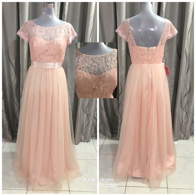 Simple Lace Engagement Bridesmaid Dinner Dress New Ready Stock Shopee Malaysia