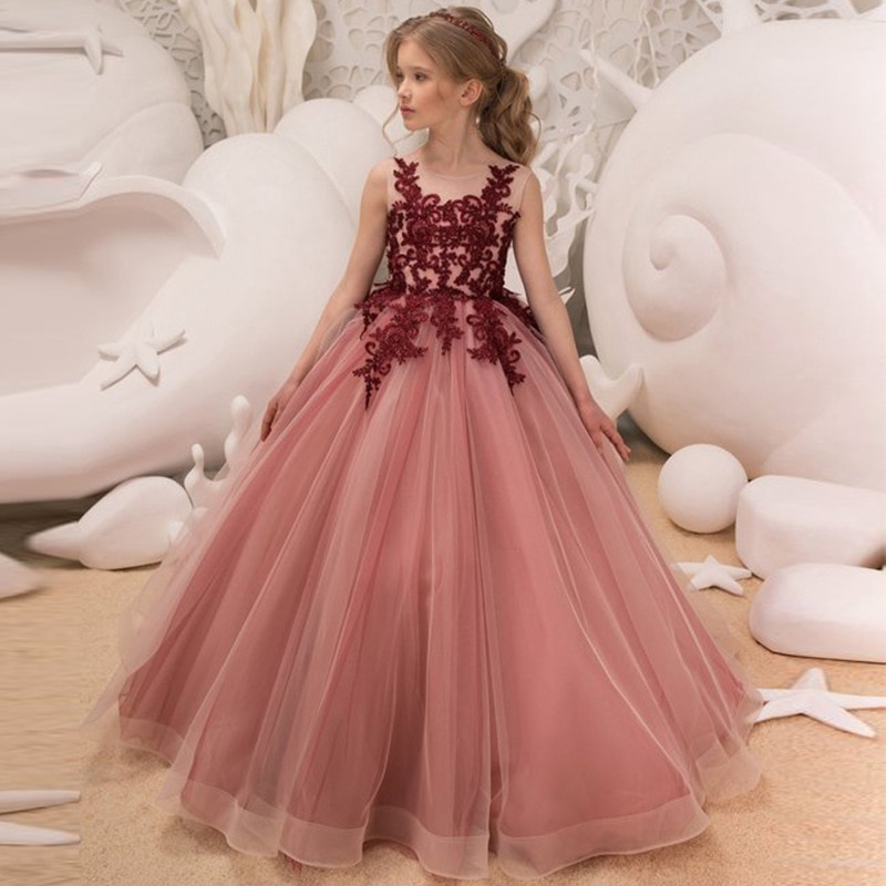 Teen Girl Long Prom Dress Party Birthday Costume Dress Flower Girl Dress For 5 14 Years Old Girl Shopee Malaysia