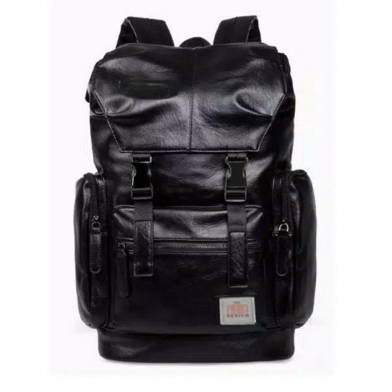 Original Ghbag Pu Leather Backpacks For Men Women College Work Shopee Malaysia