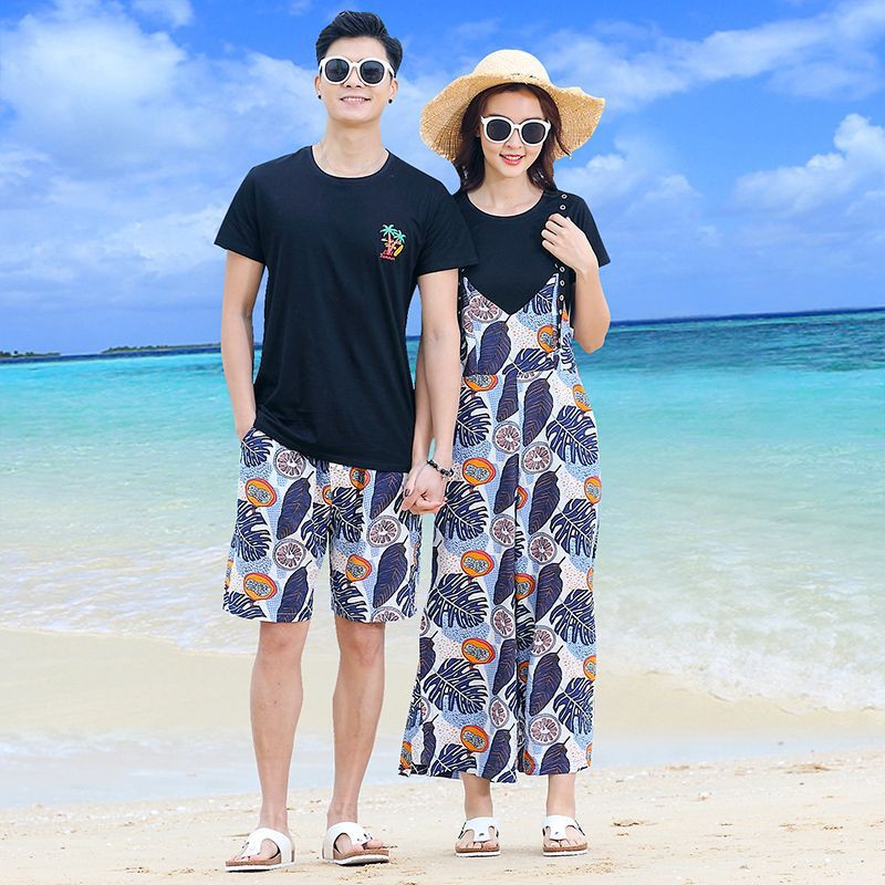 Korean Couple Clothing Tshirts College Fashion Style Pair Lovers Women Summer Beach Dress Family Matching Clothes Outfit Shopee Malaysia