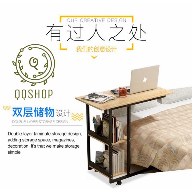 Qqshop Muji Style Office Bedside Stand Wooden Laptop Desk Study Computer Table 3004 Shopee Malaysia