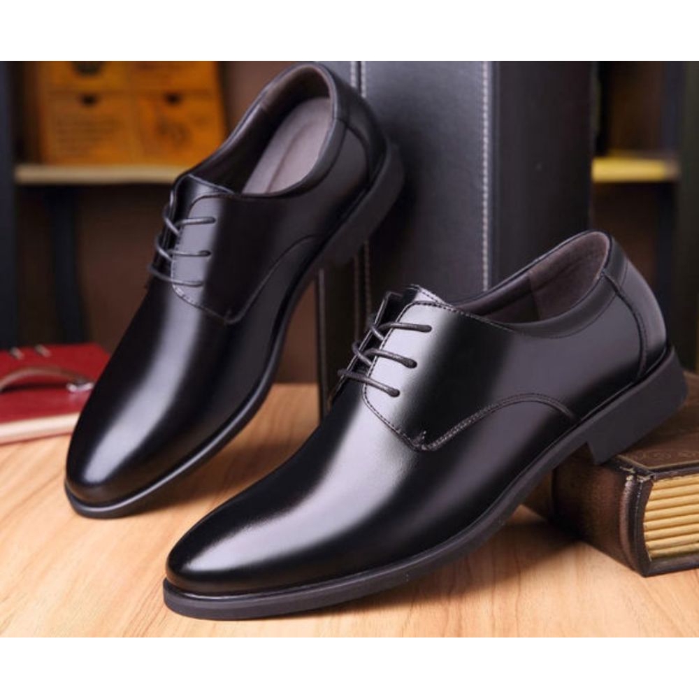 Men Shoes Men Casual Fashion Oxfords Leather Lace Up Formal Dress Shoes Shopee Malaysia