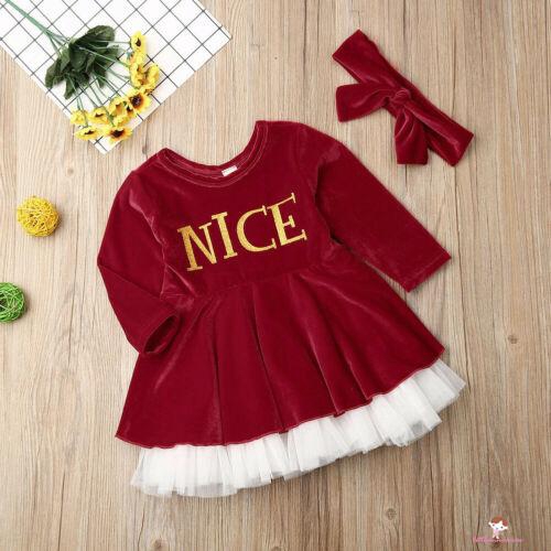 Xzq 2pcs Christmas Dress Newborn Infant Baby Girl Casual Party Velvet Formal Shopee Malaysia