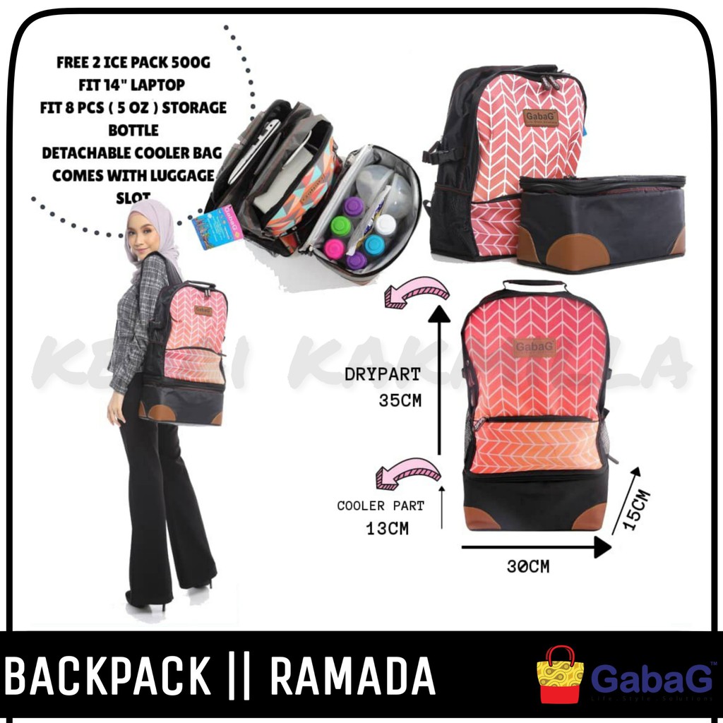 Gabag Backpack Cooler Bag Gabag Ramada Gabag Backpack Free 2 Ice Gel Pack Gabag Backpack Series Shopee Malaysia