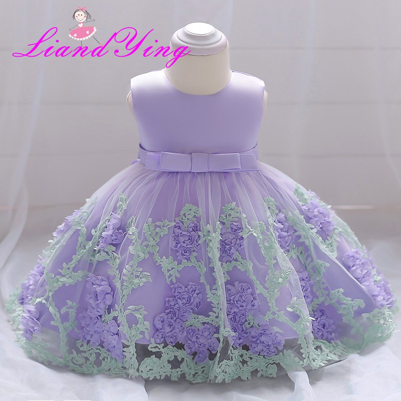 Baby Girl 1 Year Birthday Dress Infant Christening Gowns Kids Party Wear Clothes Shopee Malaysia