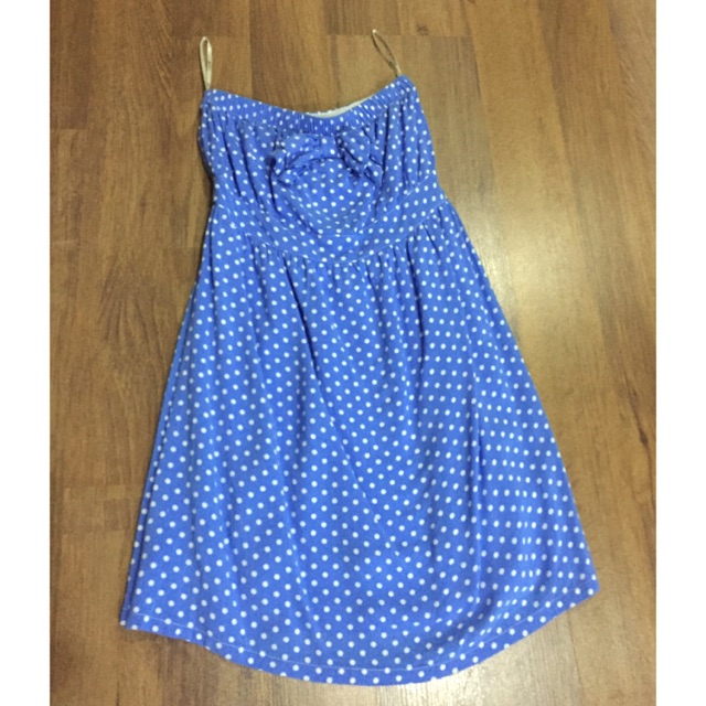 Forever 21 Blue Polka Dot Dress Shopee Malaysia