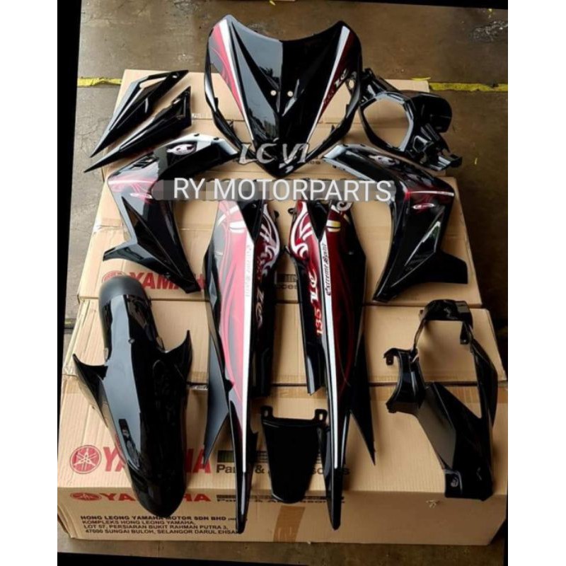 Lc V1 Merah Hitam - Coverset Yamaha Lc135 Lc V1 Hitam Merah Auto Accessories On Carousell