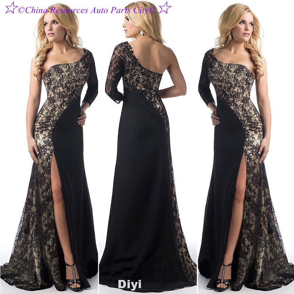 Ja Women Ladies Formal Sexy Evening Long Prom Slit Dresses Off Shoulder Lace Ball Gown Wedding Cocktail Maxi Dress Shopee Malaysia