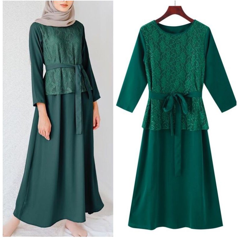 M840 Muslimah Maxi Dress Dinner Maxi Dress Long Sleeve Dress Plus Size Elegant Maxi Dress Shopee Malaysia