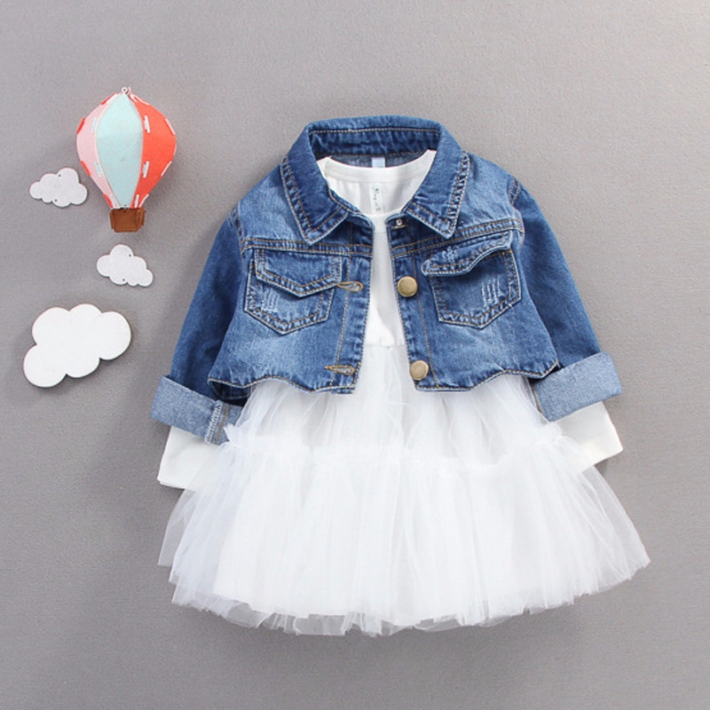 Infant Baby Girls Clothes Outfits Casual Sets Denim Jacket Tutu Dress Suit For Newborn Baby Girl Clothing Birthday Set Shopee Malaysia