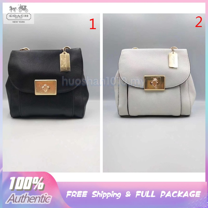 Coach 100 76690 New Style Mini Size Women Bag Leather Backpack Shopee Malaysia