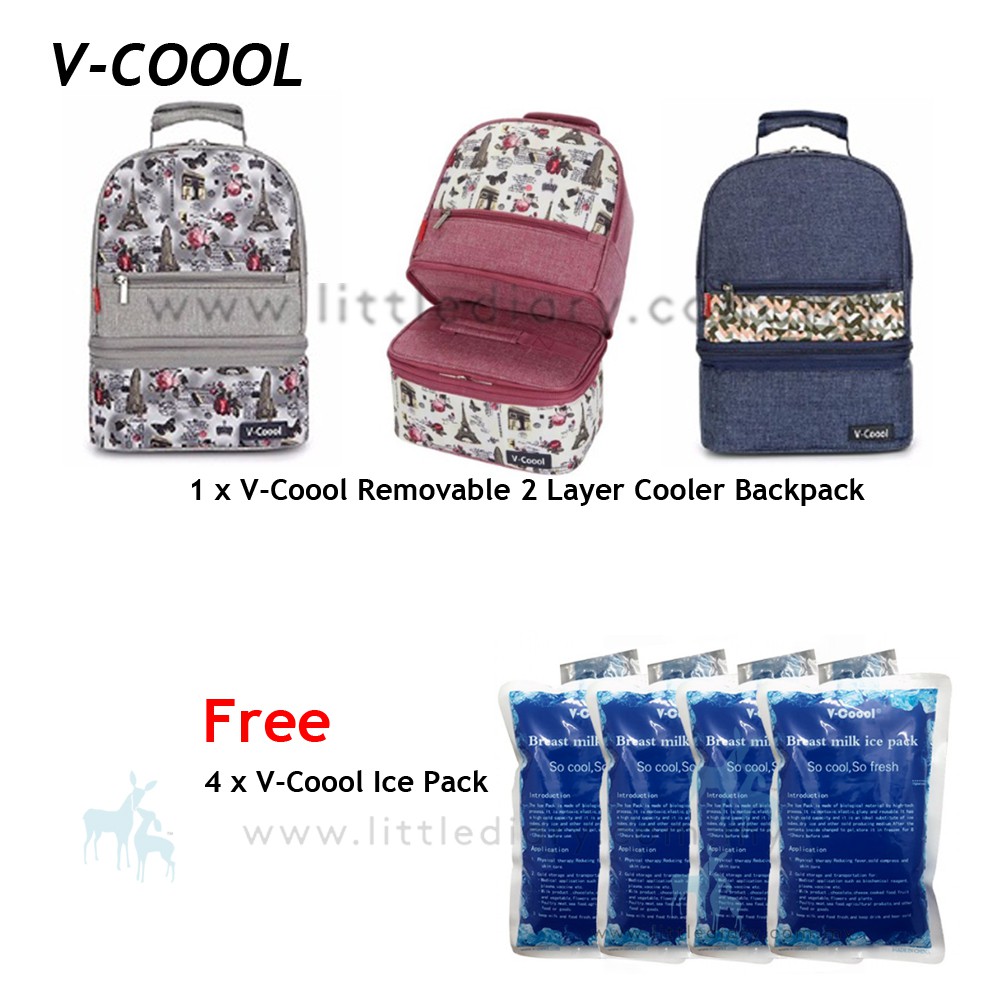 Vcoool Removable Detachable Cooler Bag Free 4pcs Ice Pack Shopee Malaysia