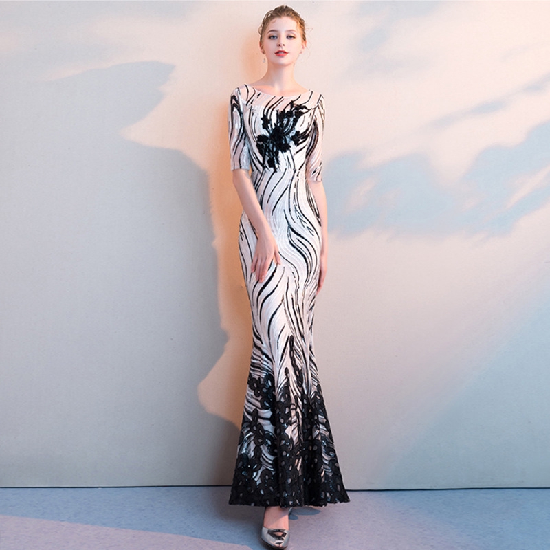New Luxury Sequin Fish Tail Dress For Gala Dinner Night Women Girl Elegant Long Bride Bridesmaid Formal Evening Dress Shopee Malaysia
