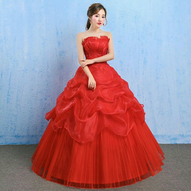 Ready Stock Red Wedding Dress Big Size Shopee Malaysia