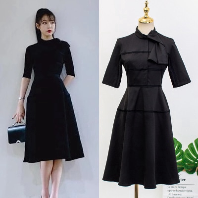 Black Dress Del Luna Hotel Iu Same Clothes Lee Ji Eun Korean Birthday Christmas Clothes Jin Panya Shopee Malaysia