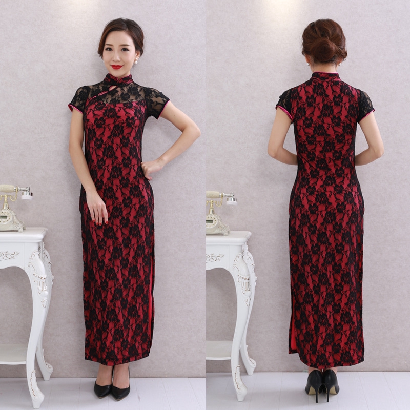 Cny Women Cheongsam Chinese New Year Dress Maxi Dress Plus Size Lace S 5xl 旗袍 Shopee Malaysia