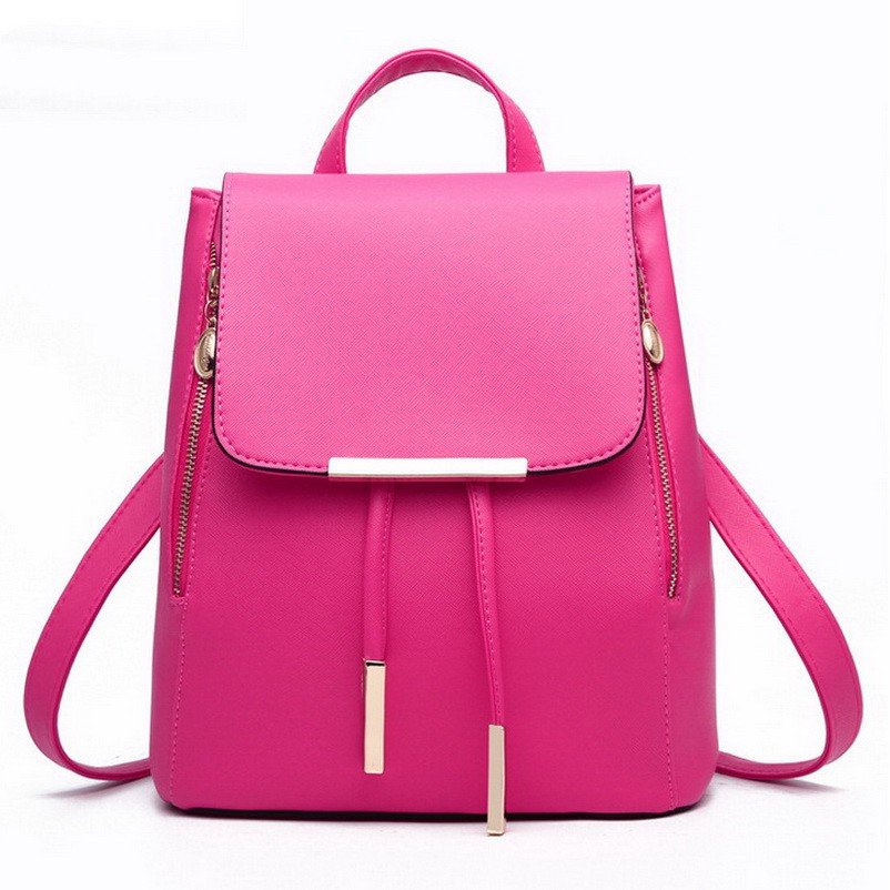 Fashion Travel Bags Backpack Student School Bag Women S Hot Pink Backpack Bags Shopee Malaysia