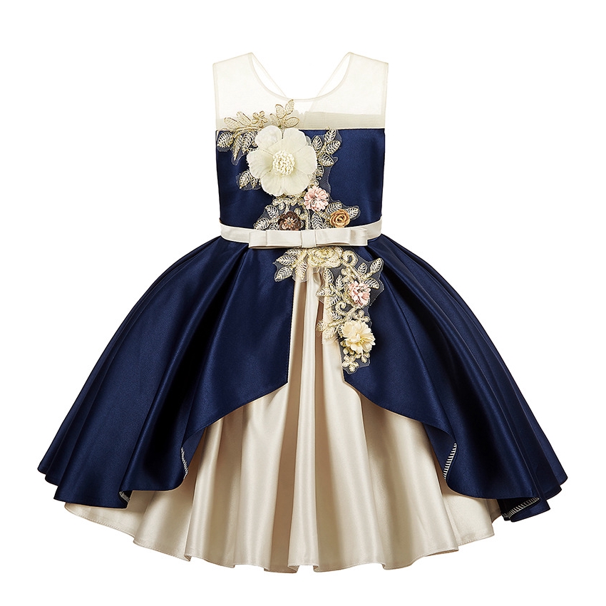 Girl Red Satin Dress Mini Bubble Dress Piano Performance Princess Dress Dark Green Navy Blue Dress Wedding Flower Girl Dress Graduation Ceremony Concert Dress Shopee Malaysia