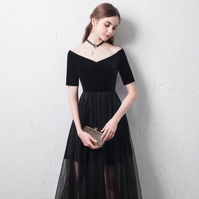 Black Dinner Dress High Quality Shopee Malaysia