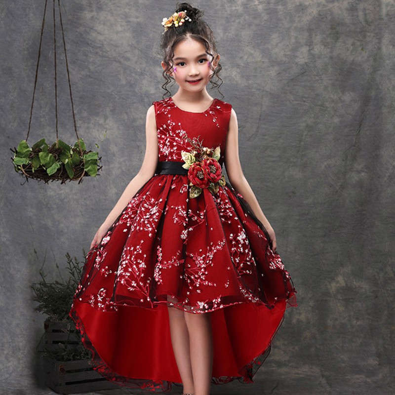 New Girls Dress Kids Gowns For Children Graduation Ceremony Long Tail Formal Wear Shopee Malaysia