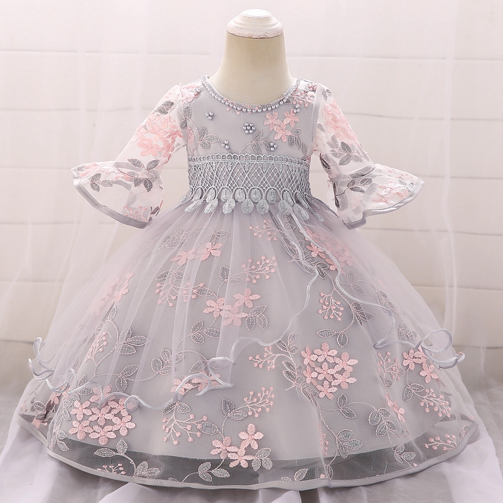 Newborn Baby Baptism Dress Baby Girl Party Dresses Girl Embroidery Half Sleeve Dress 1 Year Birthday Baby Girls Dress Shopee Malaysia