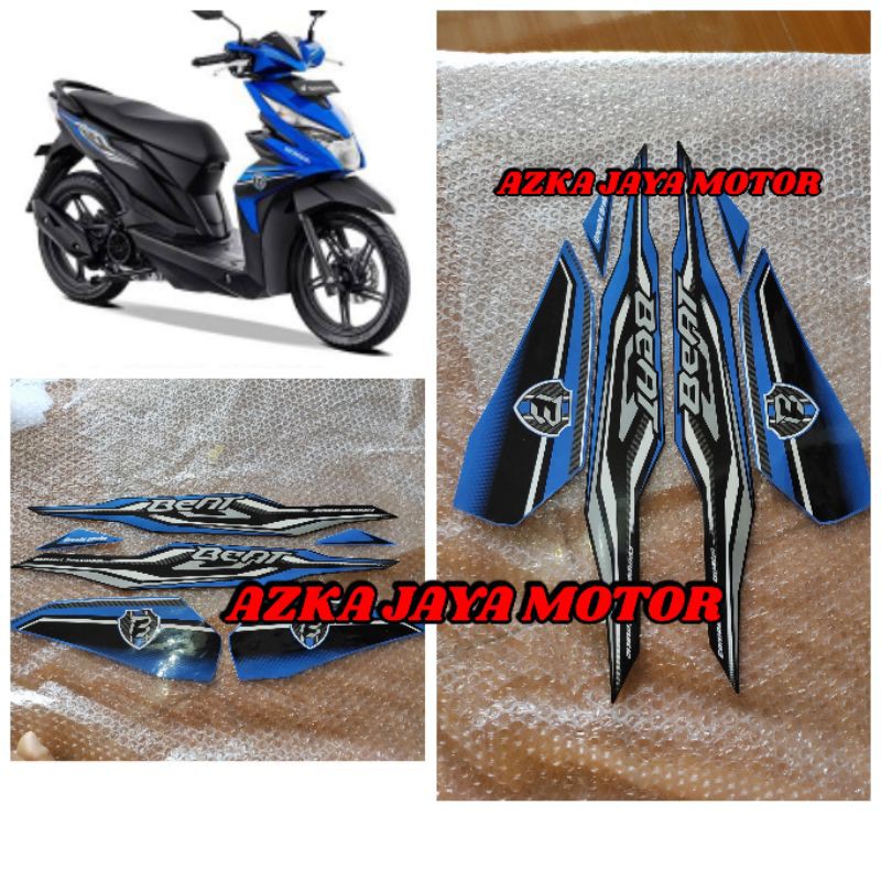 Dapatkan informasi mengenai honda beat street, harga, gambar, review, modifikasi. Striping Honda Beat Fi 2019 Iss Blue Black Doff Sticker List Polet Shopee Malaysia