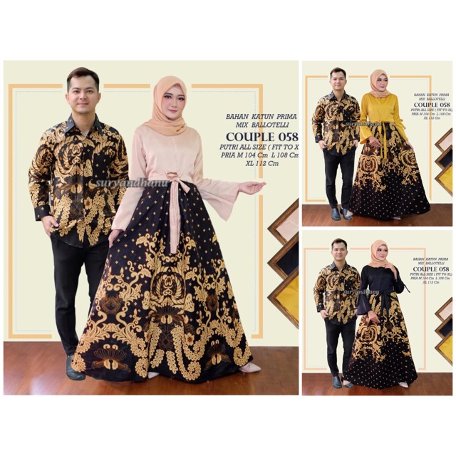 Couple 058 Couple Batik Women Uniform Batik Party Condition Of Muslim Wedding Gamis Brocade Bruhayu Shopee Malaysia